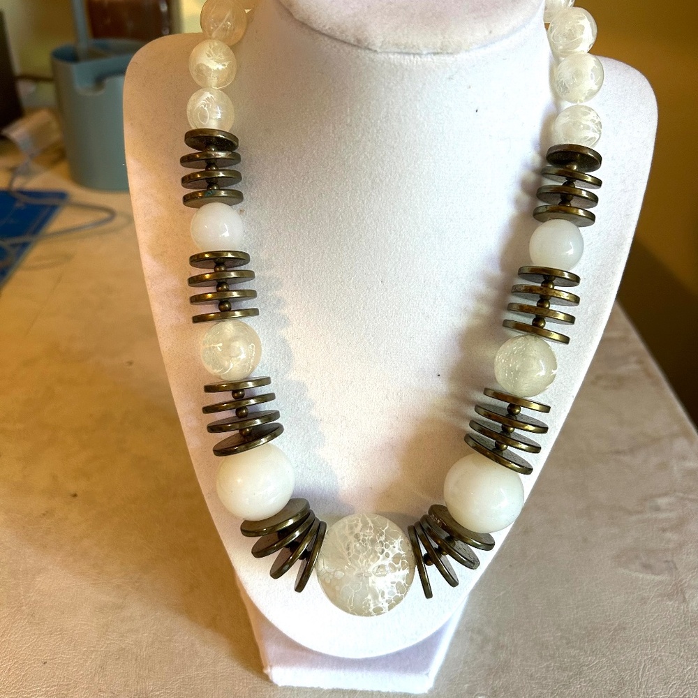 Chunky Beads and Discs Necklace
